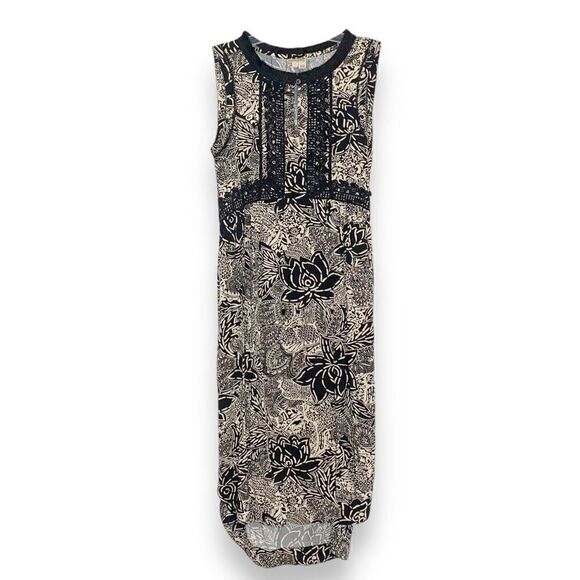 Anthropologie Holding Horses Suraja Black Tan High Low Sleeveless Midi Women’s 0 - Picture 3 of 13